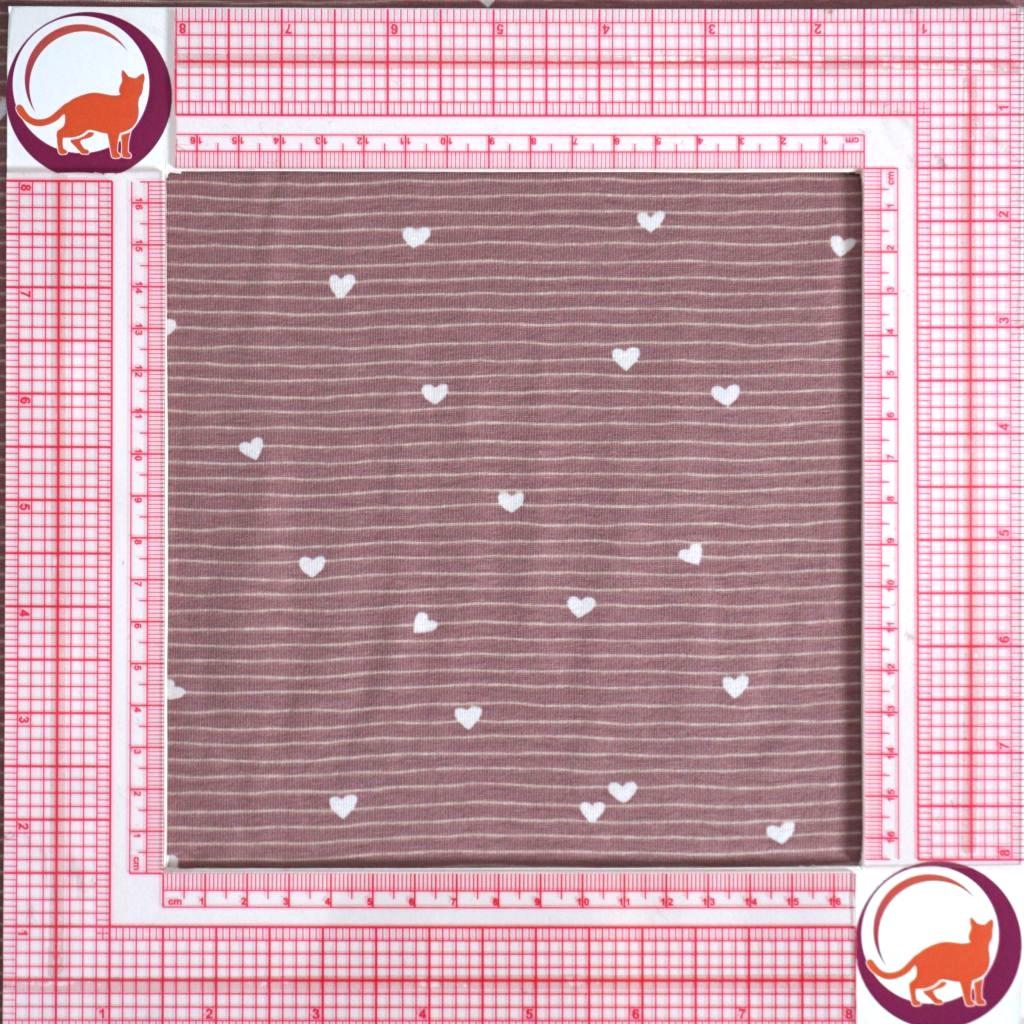 Preview: Baumwolljersey Herzen feine Streifen altrosa